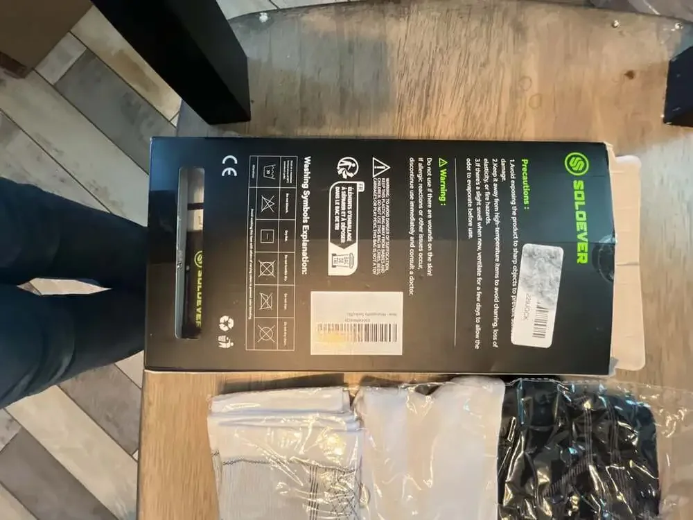 SOLOEVER Neuropathy Socks Size XL Black White